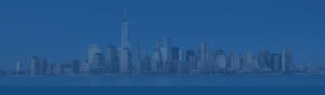 Manhattan skyline, downtown in New York city at night, USA